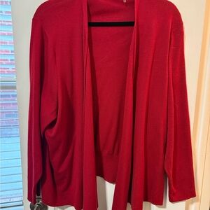 NIC+ZOE Red Open-Front Cardigan